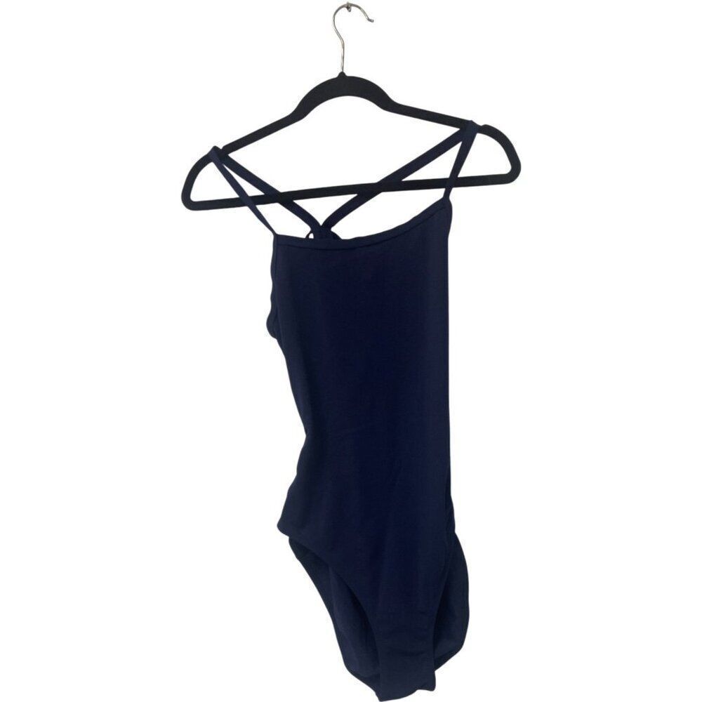 Oysho Sport Swim Womens Swimsuit Medium Navy One Piece Cross Back Swimwear NWT